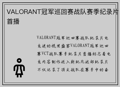 VALORANT冠军巡回赛战队赛季纪录片首播